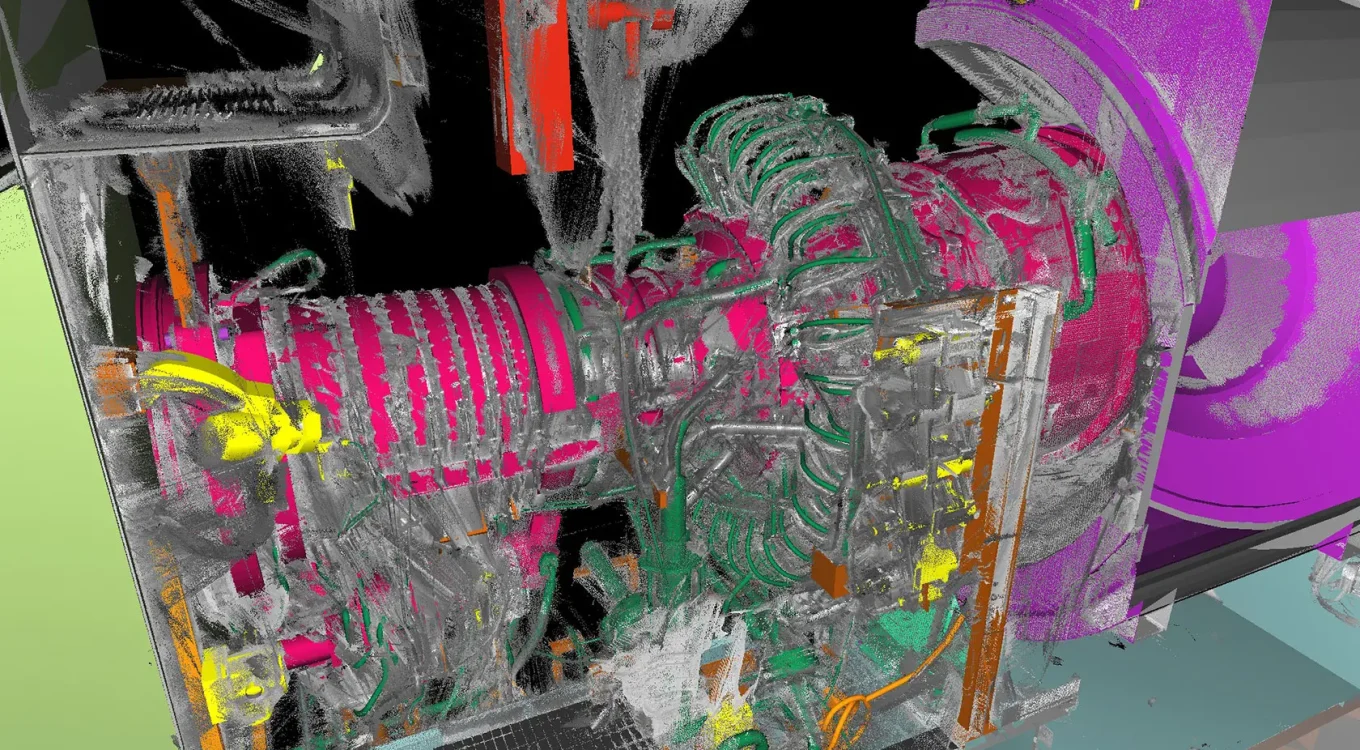 Rilievo e modellazione 3D di turbina a gas in Area ATEX